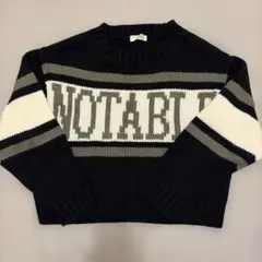 WEGO ロゴジャガード 長袖ニットセーター