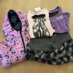 女の子 まとめ売り 秋冬物　ユニクロ　上着　ミニー　薄手　ロンT スカート