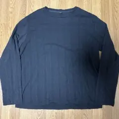 ブラックメッシュ長袖カットソー Lサイズ