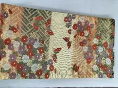 花柄 袋帯 金色