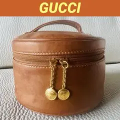 ⭐️超レア❗️GUCCI グッチ 本革化粧ポーチ バニティバッグ レザー 茶