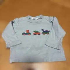 familiar 水色　長袖Tシャツ 動物刺繍