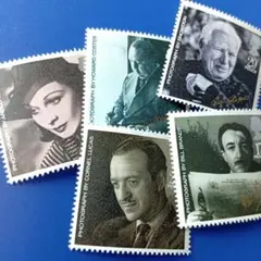 外国切手 イギリス 1985年 映画スター 映画界の著名人 5V