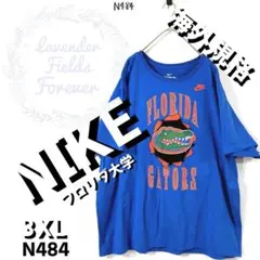 ナイキTシャツN484△カレッジロゴ3XLビッグプリントNIKEアメリカ古着