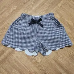 après les cours ギンガムチェック スカラップショートパンツ 90
