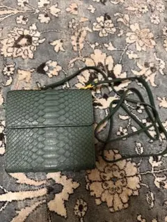 グリーン ヘビ革 ショルダーバッグ