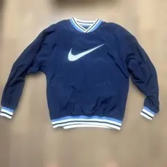 90s NIKE ピステ スウォッシュ 銀タグ ビッグロゴ【M】ネイビー 90s NIKE ピステ スウォッシュ 銀タグ ビッグロゴ【M】ネイビー 美品