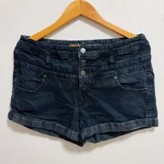 美品✨デニム ショートパンツ スーパーストレッチ ダークブルー
