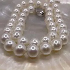 希少越物　アコヤ真珠　無調色ホワイト系　パールネックレス
