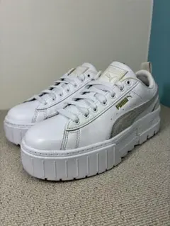 PUMA メイズ スタック ウィメンズ 厚底スニーカー 24cm ホワイト