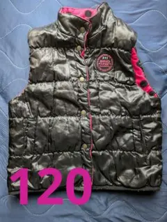 【同梱100円】黒　ダウンベスト　120cm　リバーシブル