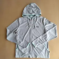 FILA パーカー ジップアップ ライトグレー M