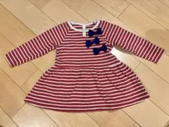 赤と白のストライプ ワンピース 80