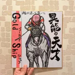 異能の天才【ゴールドシップ】リアルバージョン！競走馬色紙イラスト♪競馬絵画(^^