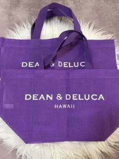 新品★ ディーン＆デルーカ メッシュトートバッグ パープル　Sサイズ　2枚セット