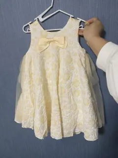 花柄刺繍リボン付きドレス(2歳〜3歳程)