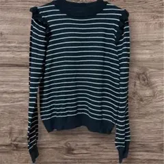 earth music&ecology Mサイズ セーター 黒白ストライプ