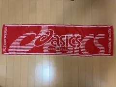 ASICS スポーツタオル 赤 100%コットン