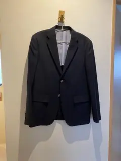 ユニクロ ウール混 テーラードジャケット ネイビー ストライプ裏地 メンズM