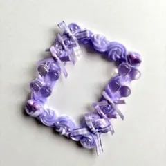 【No.318】ホイップデコ　トレカケース　硬質ケース　紫　リボン　ハート