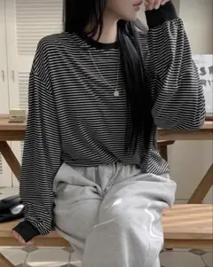 Dazy ストライプ 長袖Tシャツ Mサイズ