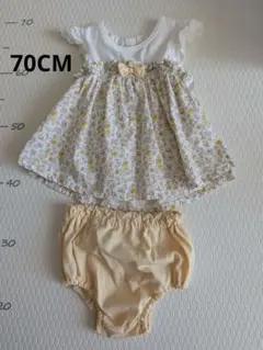 【70cm】ベビー 花柄ワンピース＆かぼちゃパンツ セット 70cm 女の子