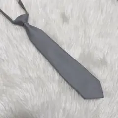 【ネクタイ無地】灰色　グレー　スクールネクタイ　つけネクタイ