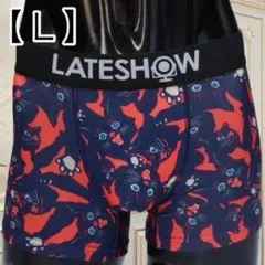 [ボクサーパンツ] 猫柄 ★ レッド Ｌ