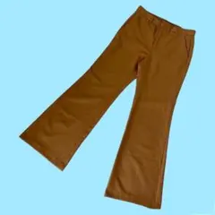 【美品】 GU ジーユー セミフレアパンツ ストレッチ ブラウン L A1967