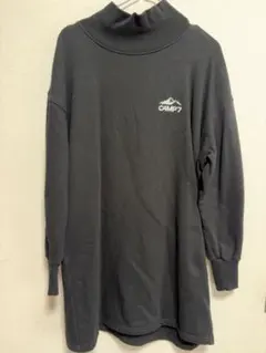 CAMP7 ブラック タートルネック ワンピース