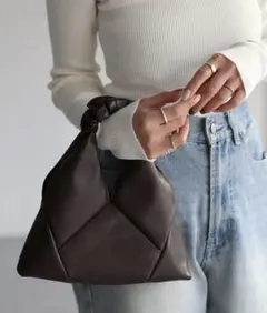 Riberry トライアングルミニバッグ　ダークブラウン