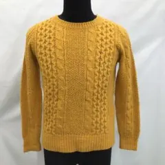 T527-60 メンズセーター　S 黄　冬　バナナリパブリック　12/1