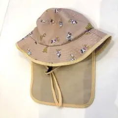 ディズニー　ミッキーマウス ベージュ　バケットハット　日除付き