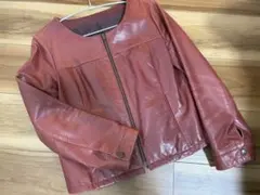 牛皮　レザージャケット　赤