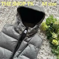 フード付きグレー ダウンベスト ショップティーケー ダウン