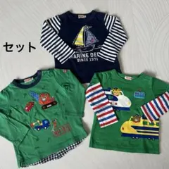 ミキハウス　プッチーくんアップリケ　 長袖カットソー　3点セット　90cm