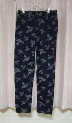 新品　タグ付　vivienne westwood オーブ　総柄　デニム　パンツ