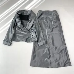 東京ソワール/ソワールドルチェ 光沢 ジャケット×ロングスカート セットアップ