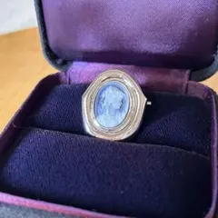 カメオ 2WAY ブローチ ペンダントトップ シルバー SILVER ブルー
