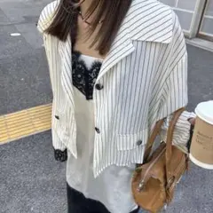 あみ企画 2点SETレースシャツジャケット×キャミワンピのサムネイル