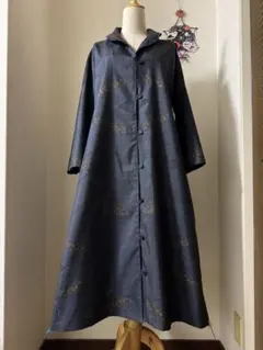 本場大島紬 ロングワンピース・羽織 泥染め 久野特製 証紙