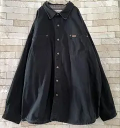 カーハート カバーオール ジャケット 裏地チェック柄 ブラック3XL