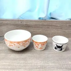 【非売品】わちふぃーるど ダヤン チビクロパーティ2020小丼＆フリーカップ3点のサムネイル
