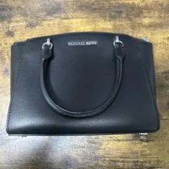 MICHAEL KORS ブラックレザーハンドバッグ
