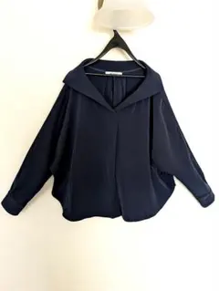 nanouniverse ナノ・ユニバース 紺色シャツ Fサイズ定価8000円