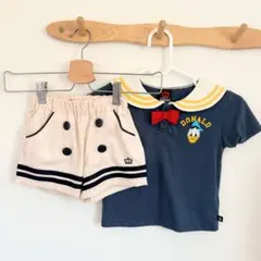 【90】ドナルドダック ディズニー セットアップ 上下セット 半袖 ベビー