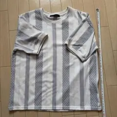 nano universe ストライプ Tシャツ L
