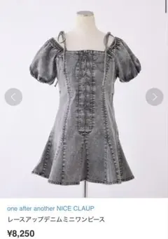 one after another NICE CLAUP デニムミニワンピース
