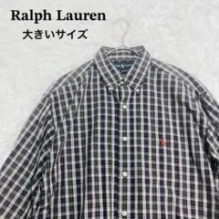 Ralph Lauren シャツ 大きいサイズ ロゴ刺繍 グリーン ネイビー