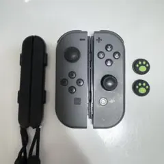【中古】Nintendo Switch ジョイコン グレー スティックカバー付き